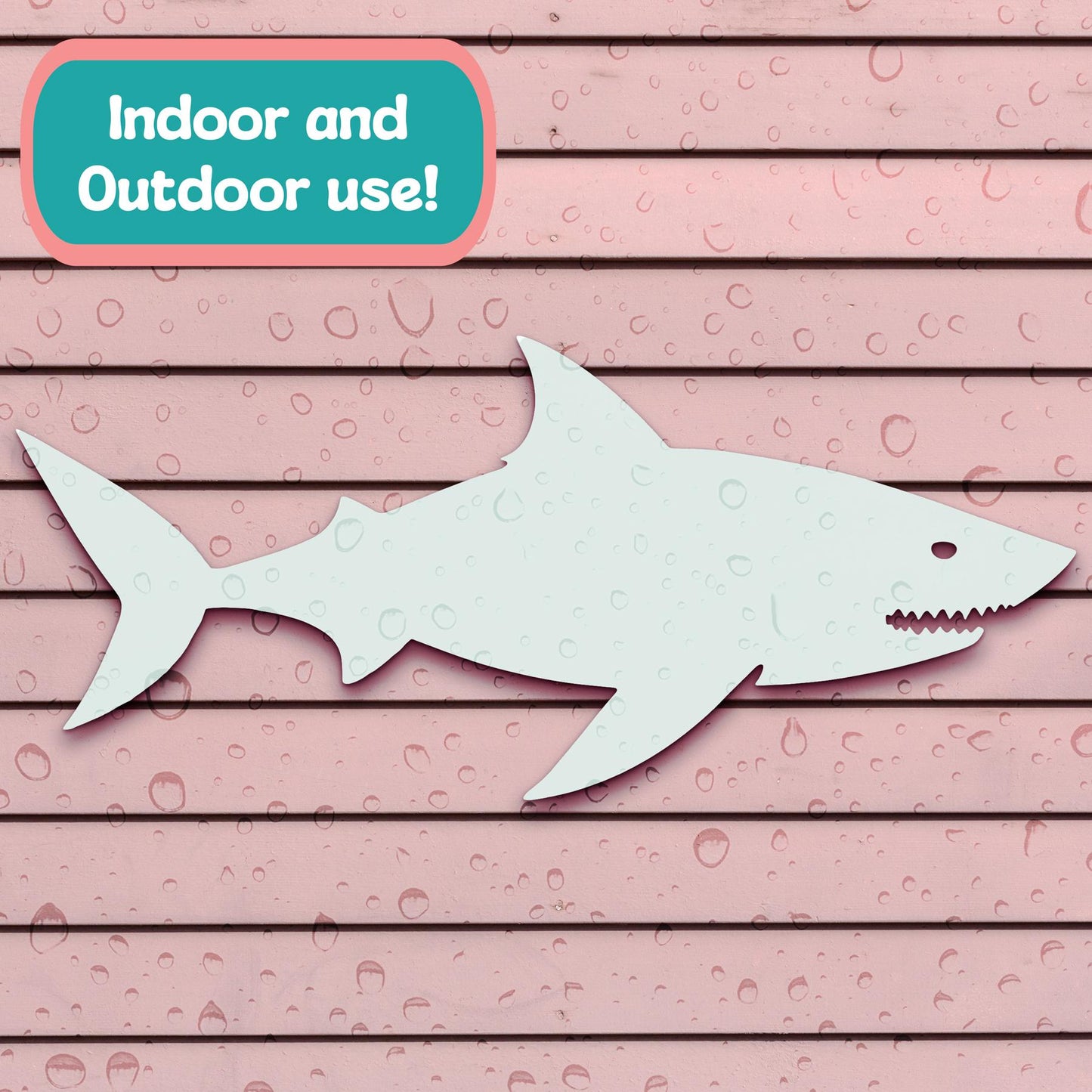 Shark Outdoor Sign Wall Decor: Nautical Beach House Art, PVC