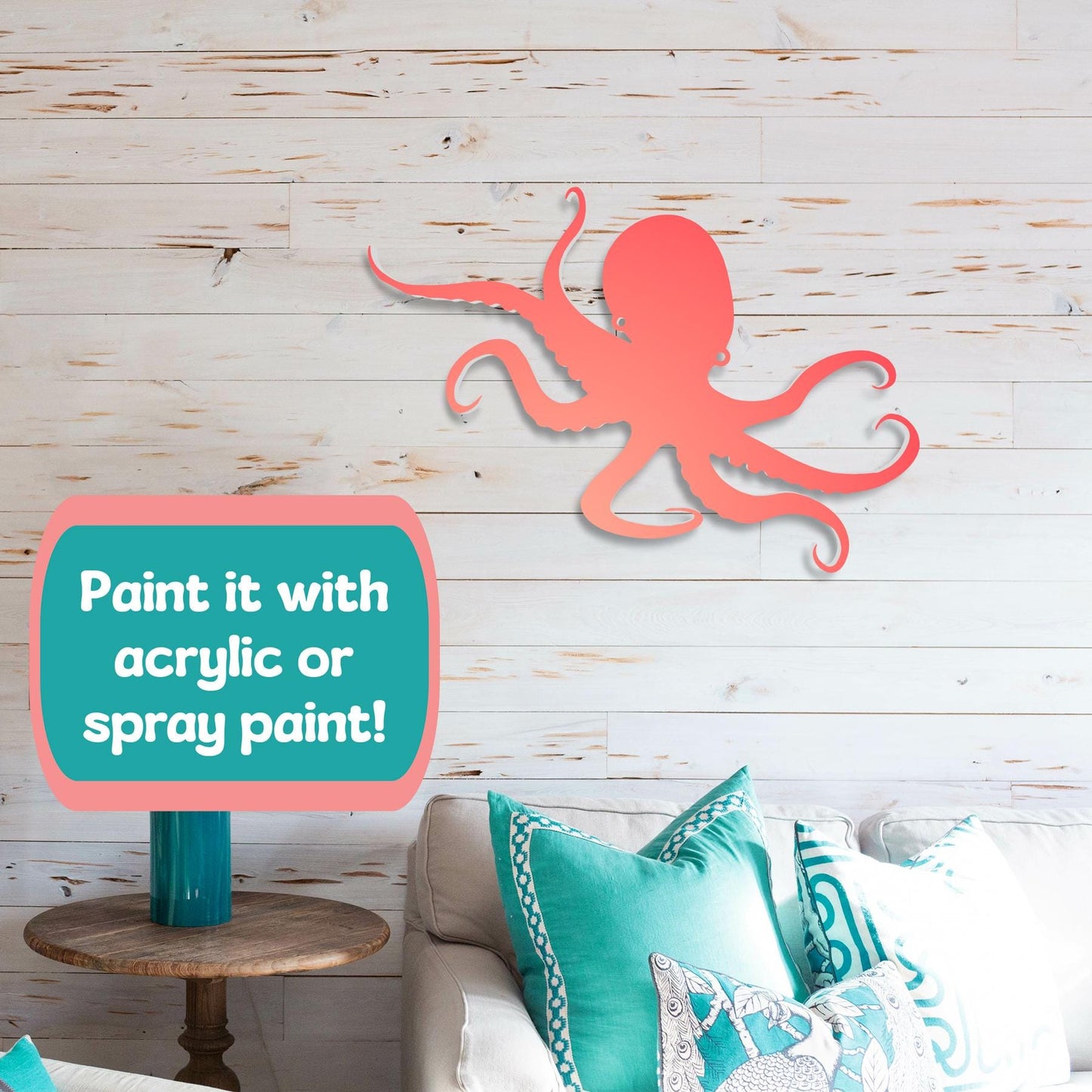 Outdoor Octopus Wall Art: Durable PVC Coastal Decor