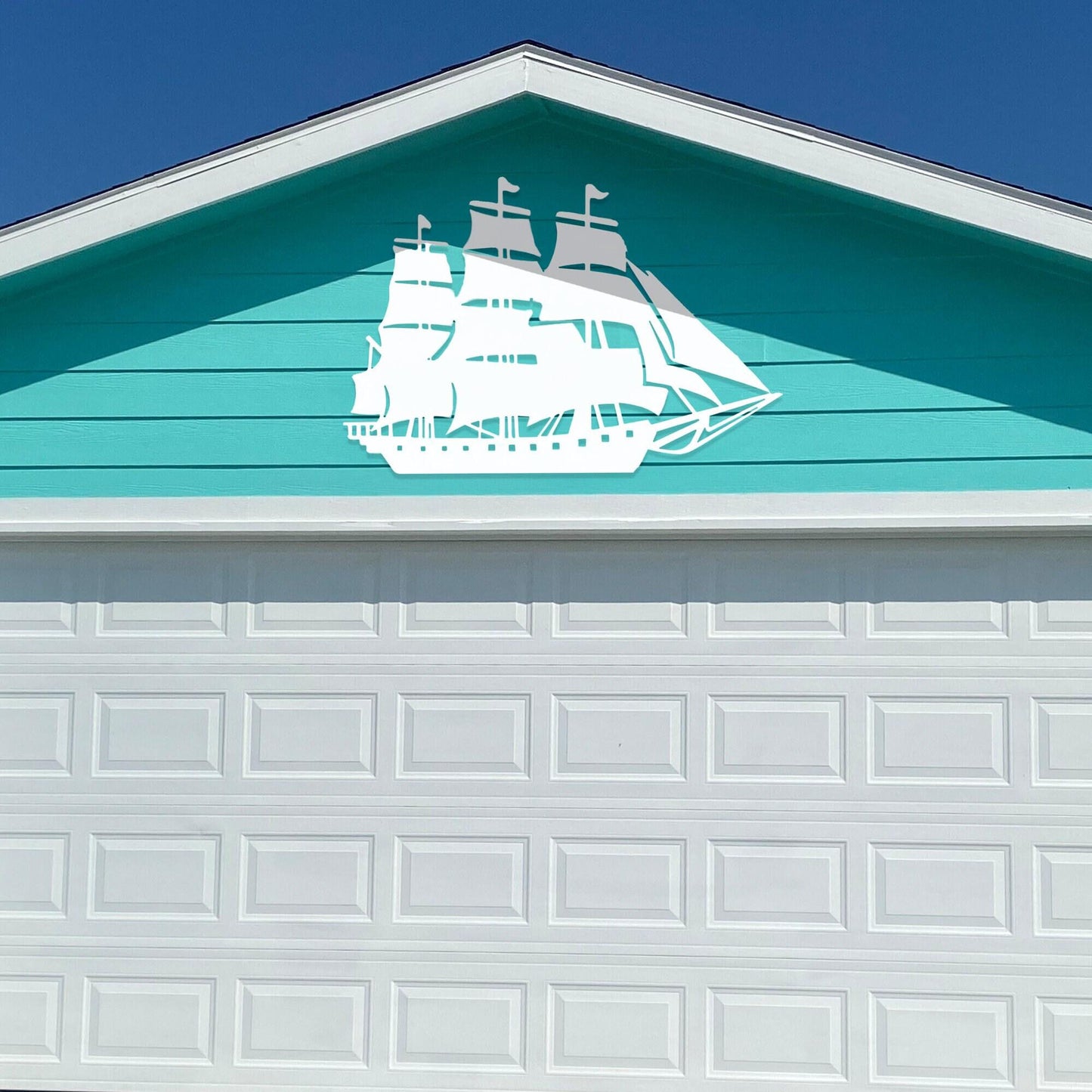 Handmade Clipper Sailboat PVC Sign: Nautical Outdoor Decor