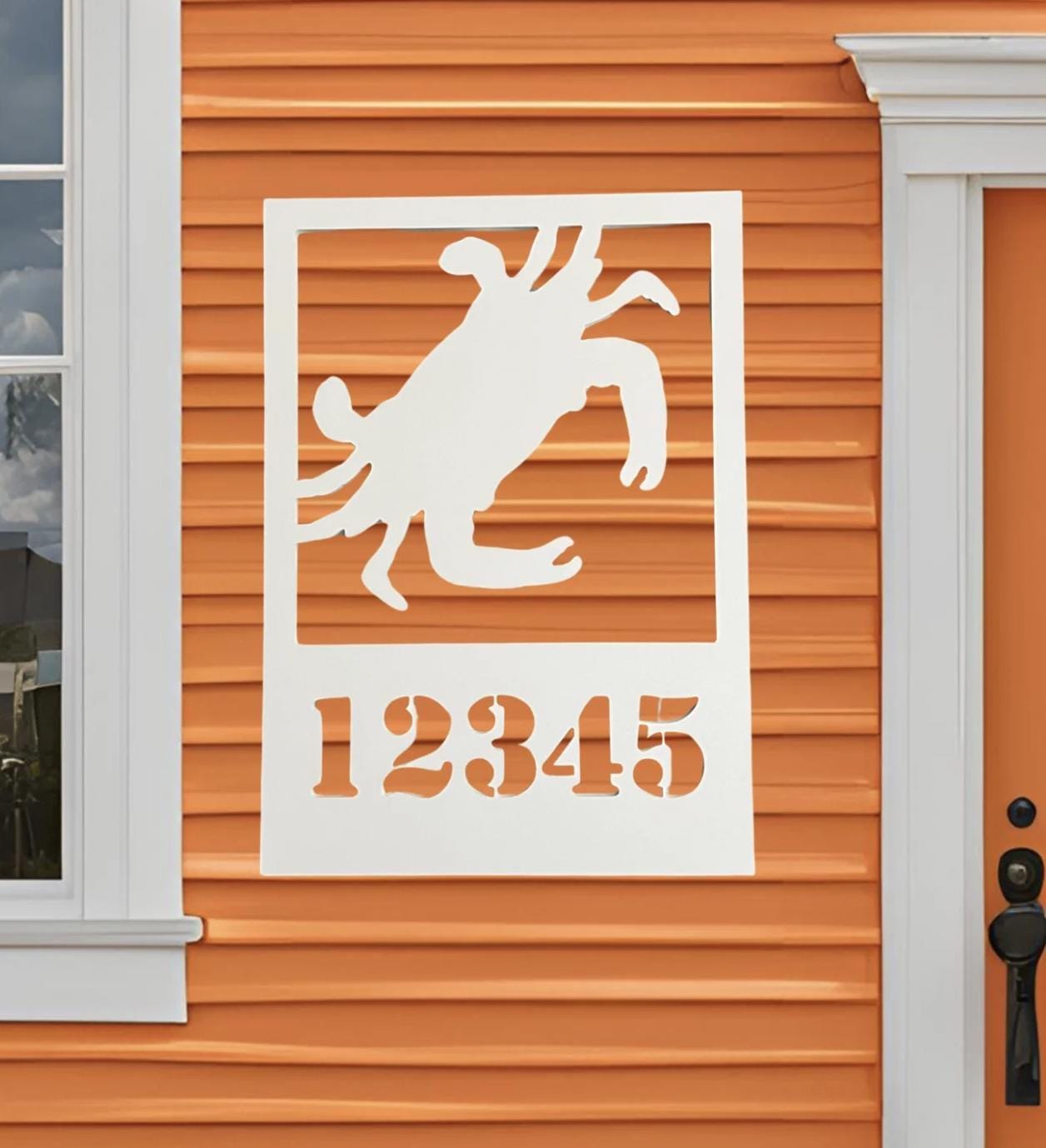 Custom Crab Address Sign: Weatherproof Coastal Home Decor