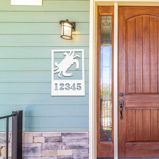 Custom Crab Address Sign: Weatherproof Coastal Home Decor