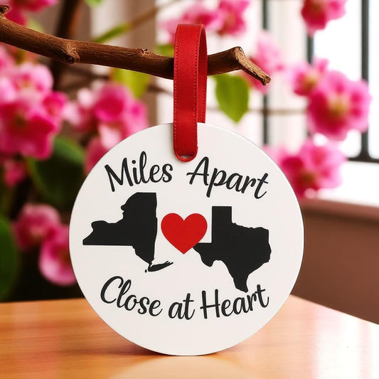 Long Distance Friendship Ornament: State to State Keepsake
