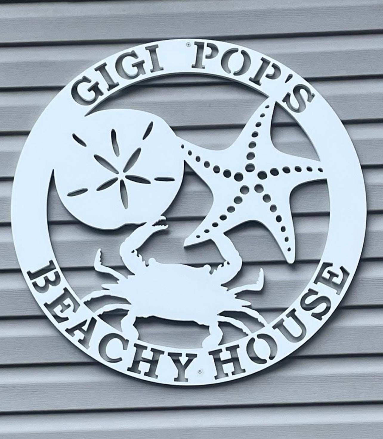 Custom Coastal Beach House Sign: 30" Round PVC Nautical Decor