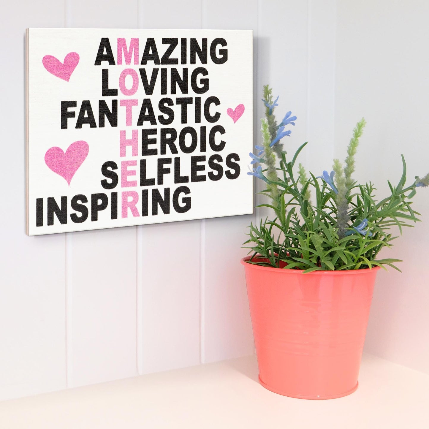 Mothers Day Gift, Mom Gift, Mother Amazing Loving Fantastic Heroic Selfless Inspiring Sign, Gifts for Mom, Mom Birthday, Mom Sign