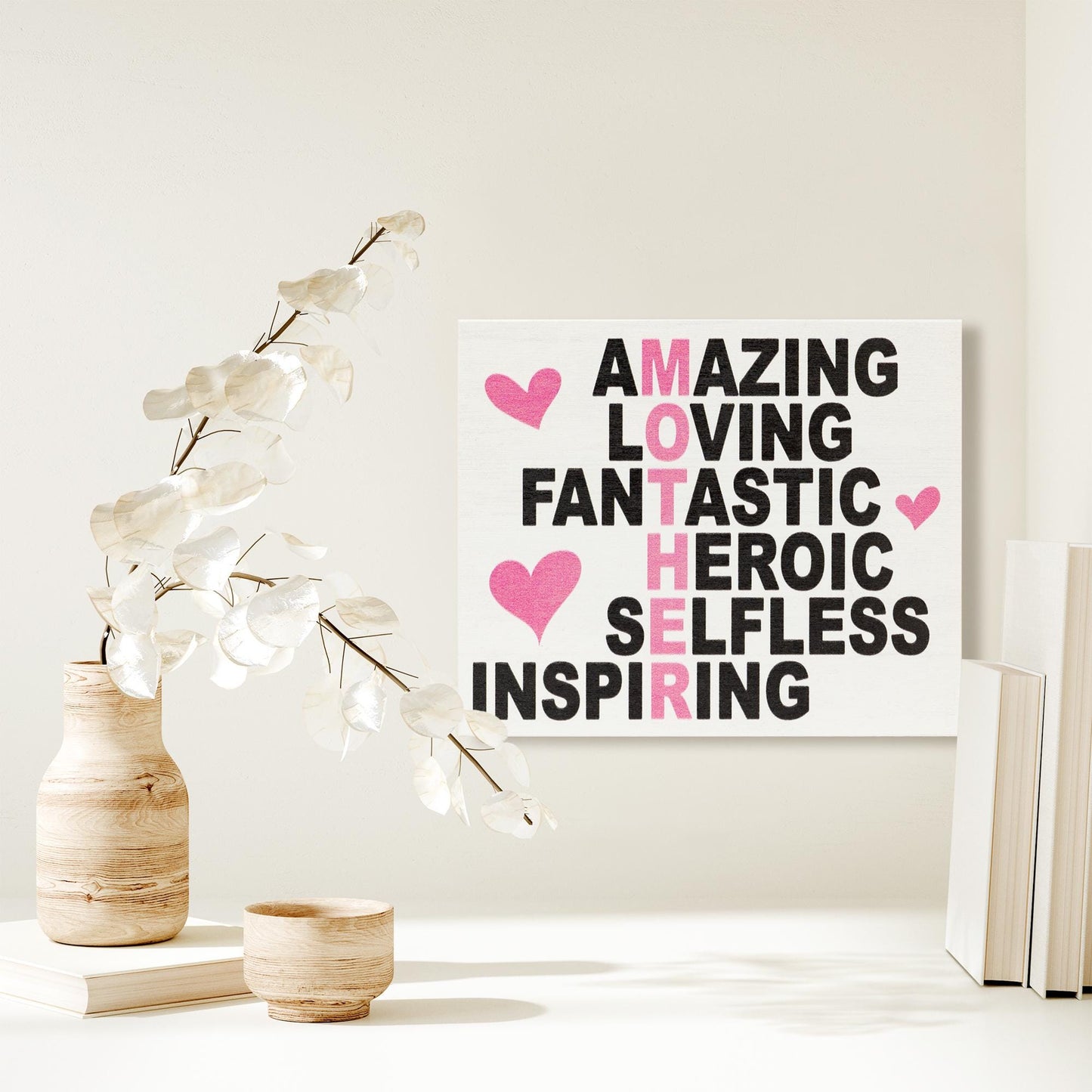 Mothers Day Gift, Mom Gift, Mother Amazing Loving Fantastic Heroic Selfless Inspiring Sign, Gifts for Mom, Mom Birthday, Mom Sign