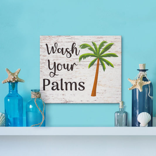 Funny Palm Tree Bathroom Sign: Beach House Decor