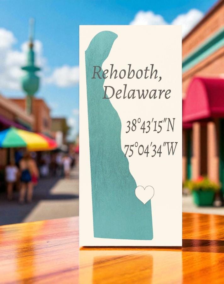 Rehoboth Beach Sign: Delaware Nautical Wood Wall Decor