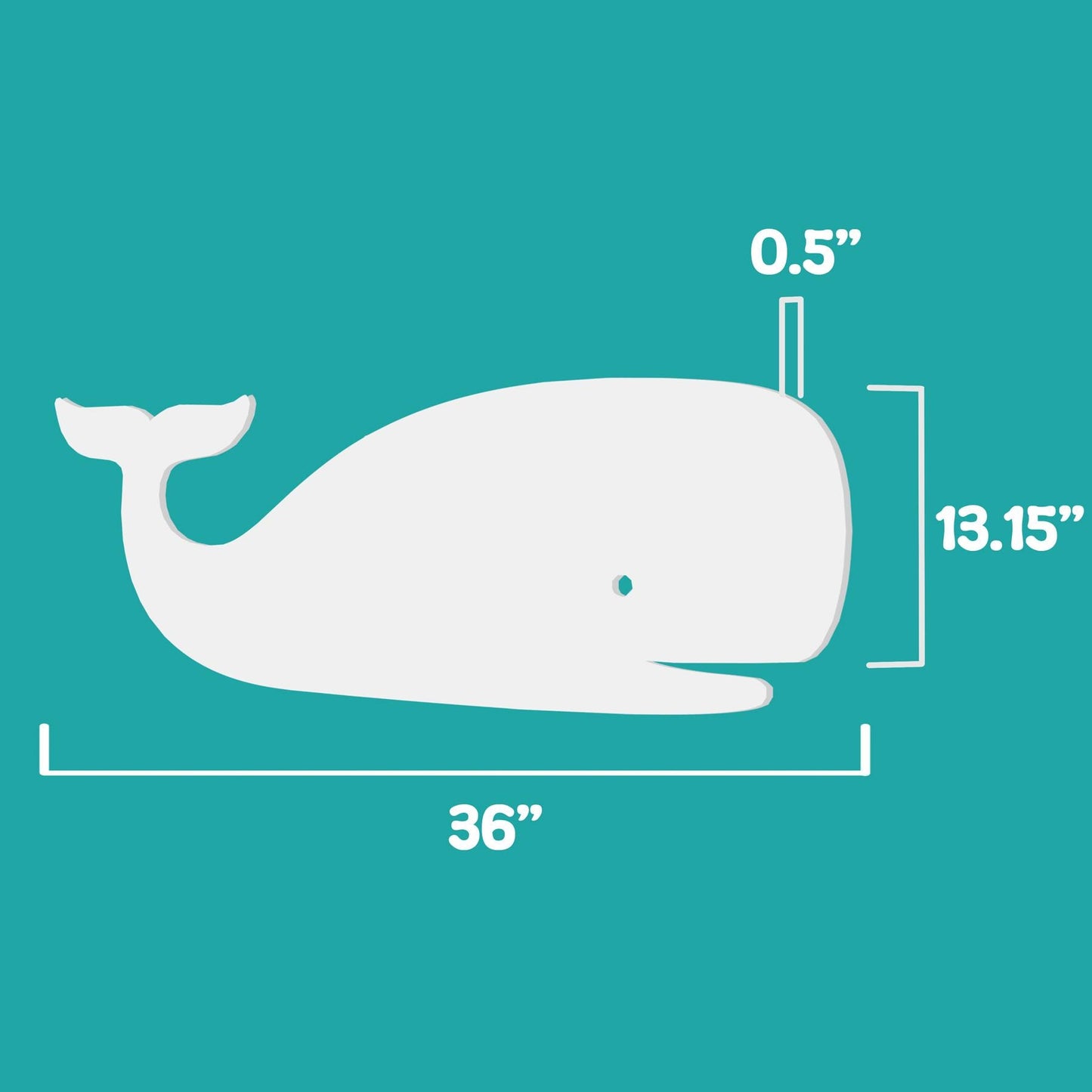 White PVC Whale Wall Decor: Coastal Beach House Art, 3 Foot