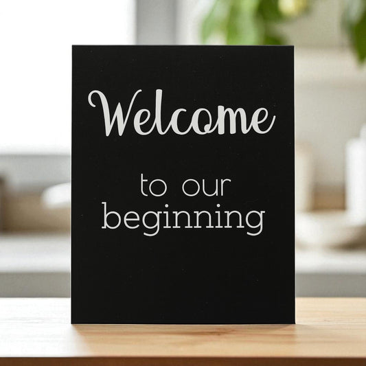 Welcome to the Beginning Sign: Minimalist Wood Wedding & Housewarming Decor