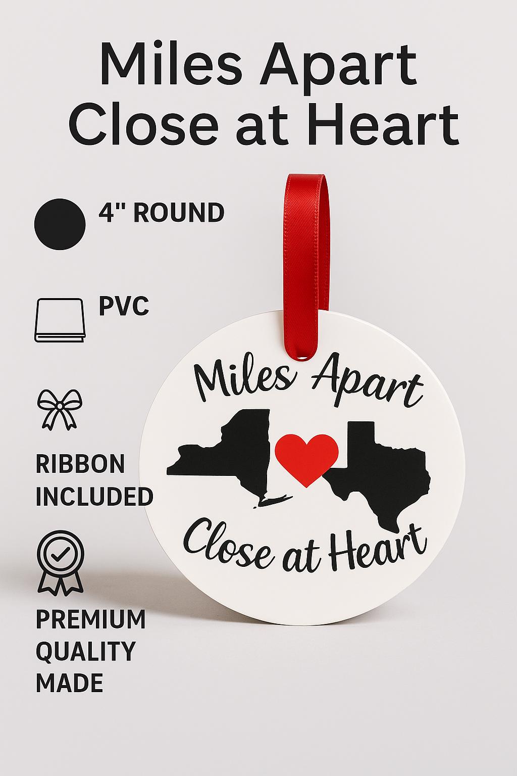 Long Distance Friendship Ornament: State to State Keepsake