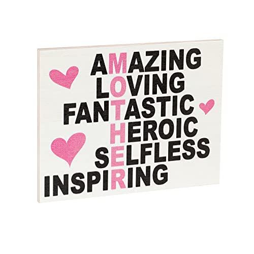 Mothers Day Gift, Mom Gift, Mother Amazing Loving Fantastic Heroic Selfless Inspiring Sign, Gifts for Mom, Mom Birthday, Mom Sign