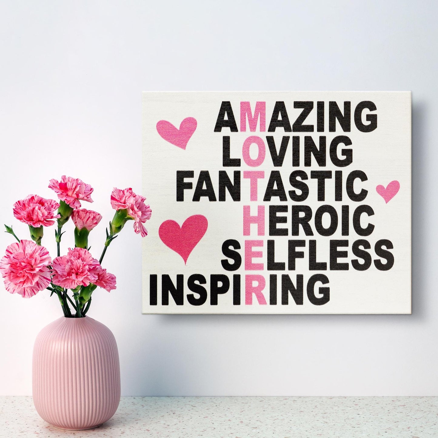 Mothers Day Gift, Mom Gift, Mother Amazing Loving Fantastic Heroic Selfless Inspiring Sign, Gifts for Mom, Mom Birthday, Mom Sign