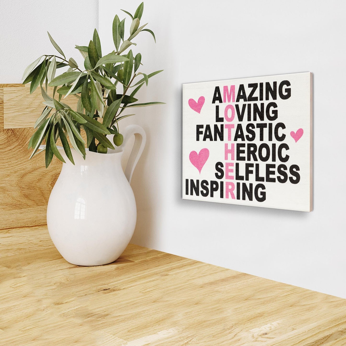 Mothers Day Gift, Mom Gift, Mother Amazing Loving Fantastic Heroic Selfless Inspiring Sign, Gifts for Mom, Mom Birthday, Mom Sign