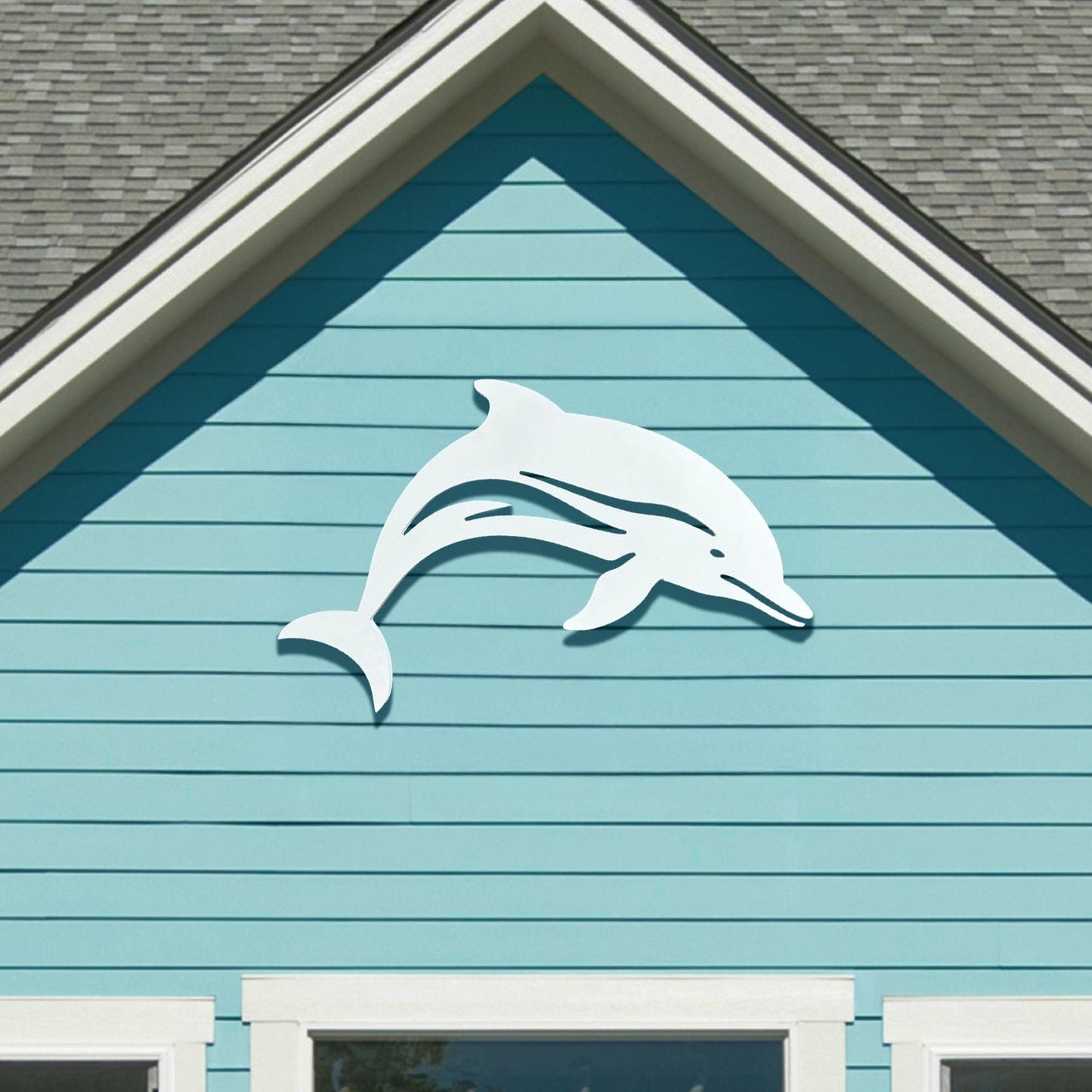 Coastal Dolphin Sign: 2ft PVC Beach House Wall Decor