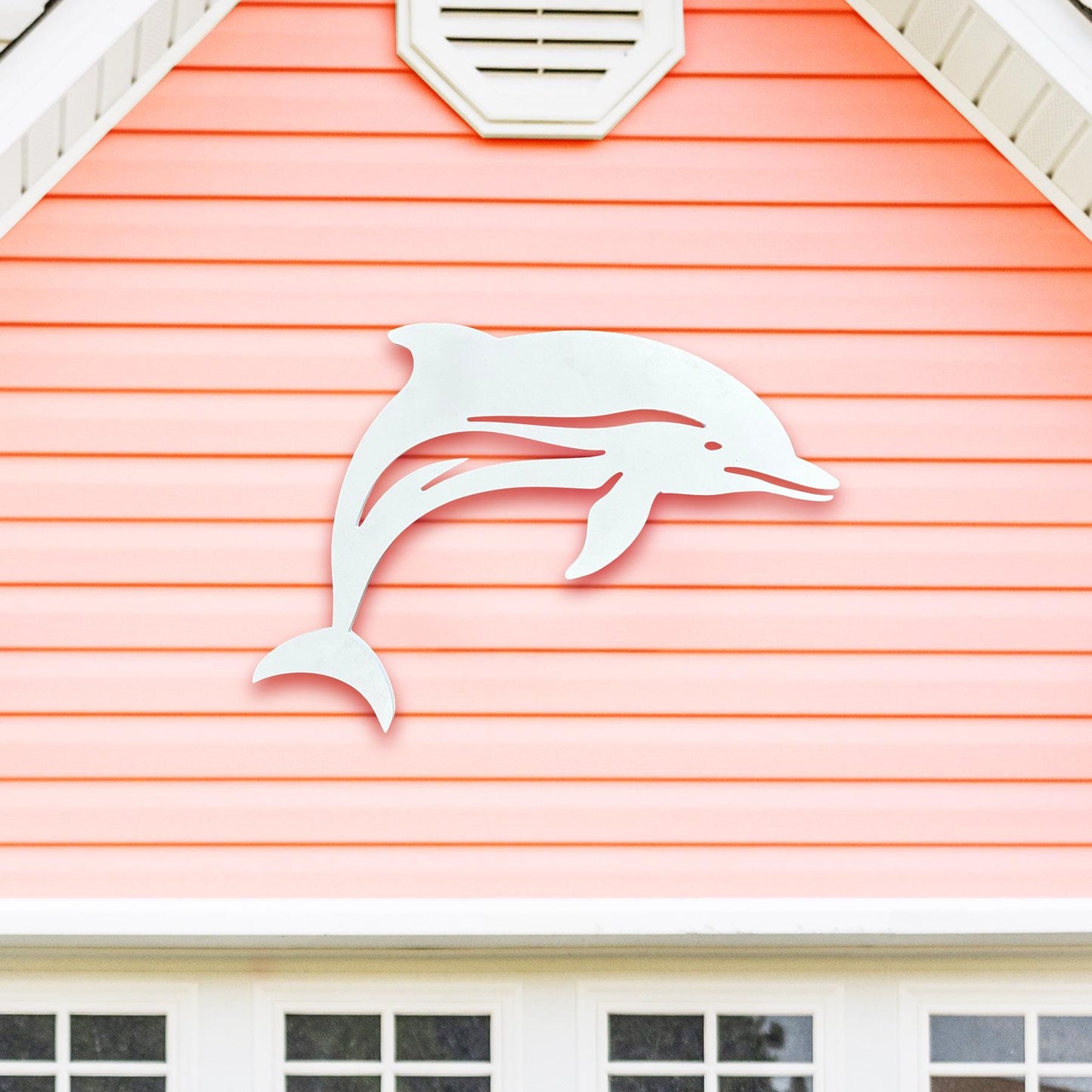 Coastal Dolphin Sign: 2ft PVC Beach House Wall Decor