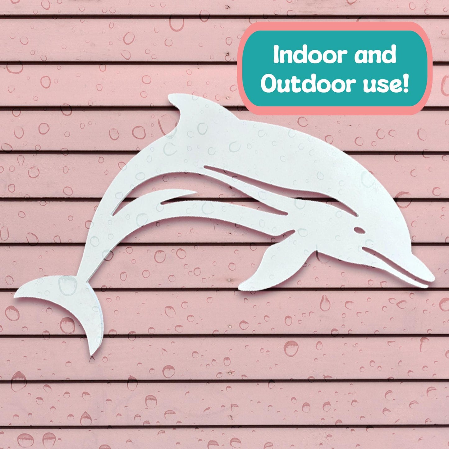 Coastal Dolphin Sign: 2ft PVC Beach House Wall Decor