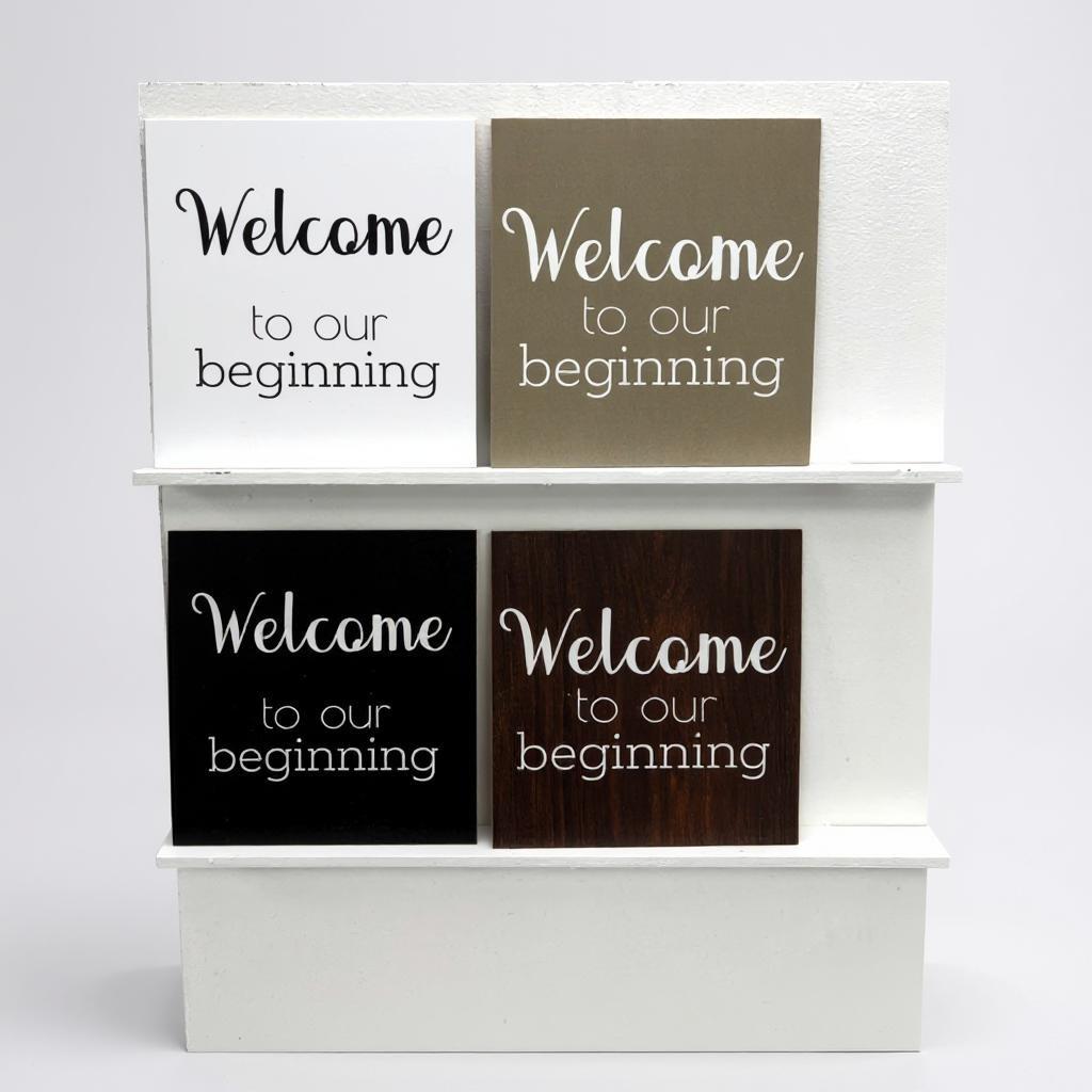 Welcome to the Beginning Sign: Minimalist Wood Wedding & Housewarming Decor
