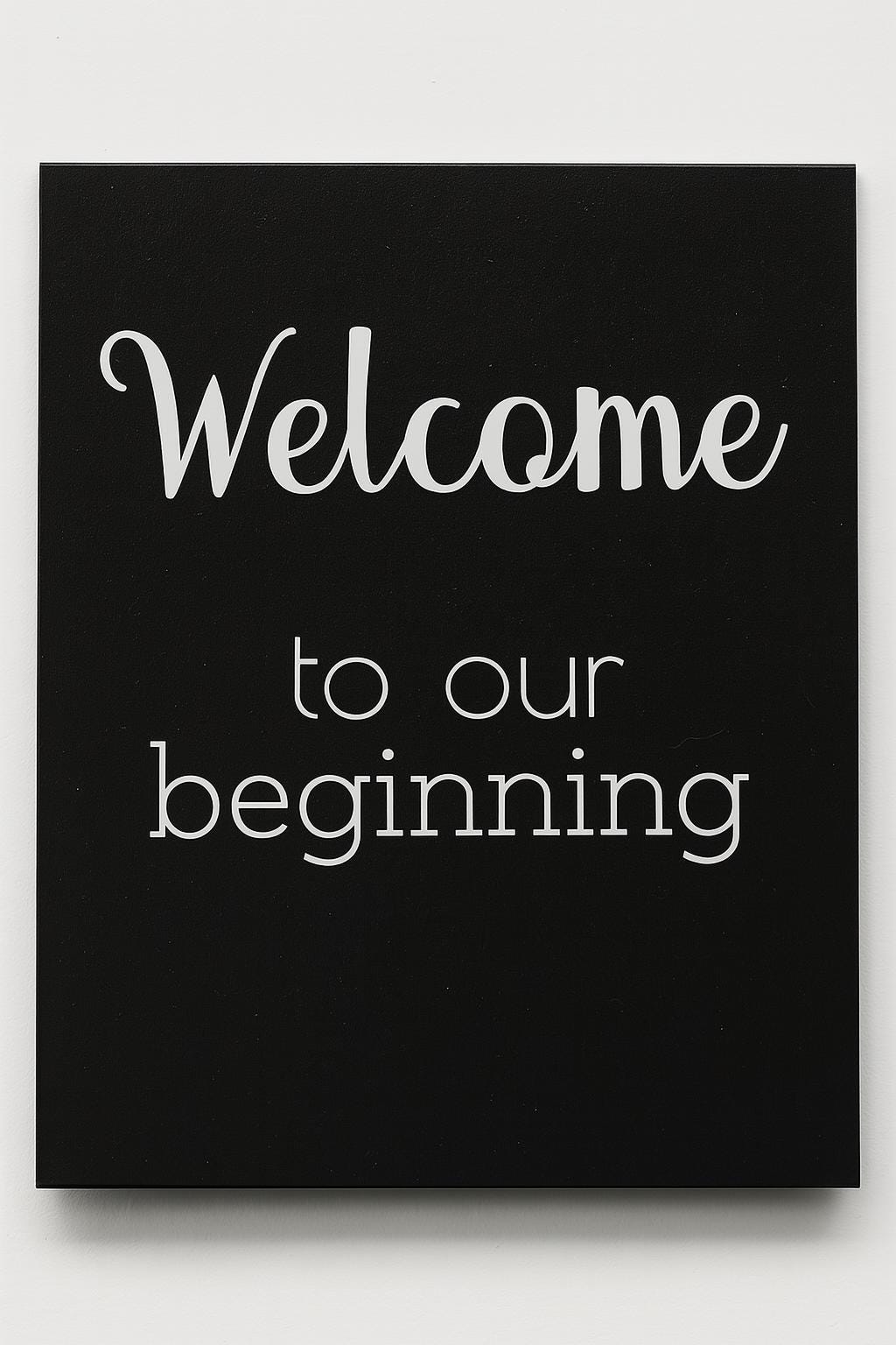 Welcome to the Beginning Sign: Minimalist Wood Wedding & Housewarming Decor