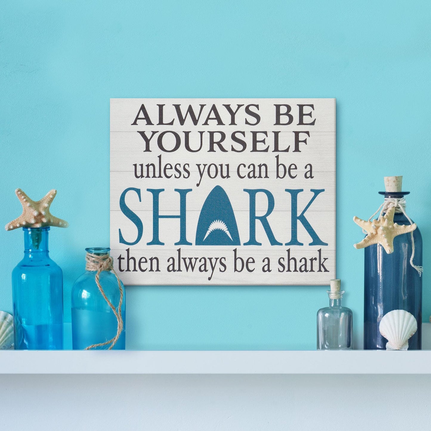 Funny Shark Sign: Beach House Decor, Shark Lover Gift