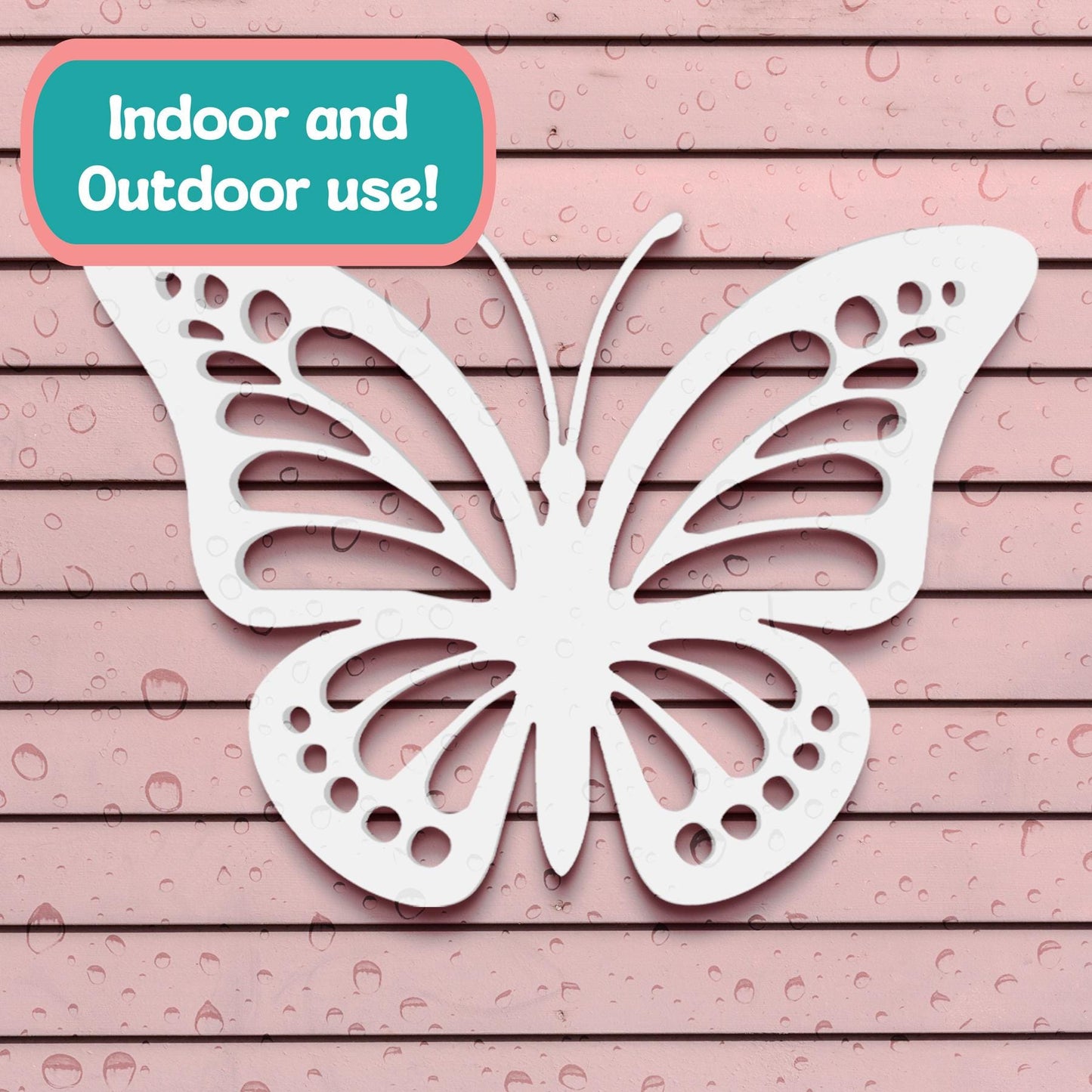 Butterfly Wall Art: Outdoor PVC Sign, Garden Decor