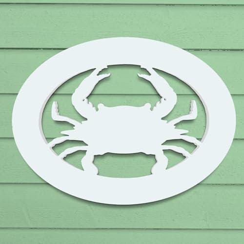 Weatherproof PVC Crab Wall Decor: Coastal Beach House Sign