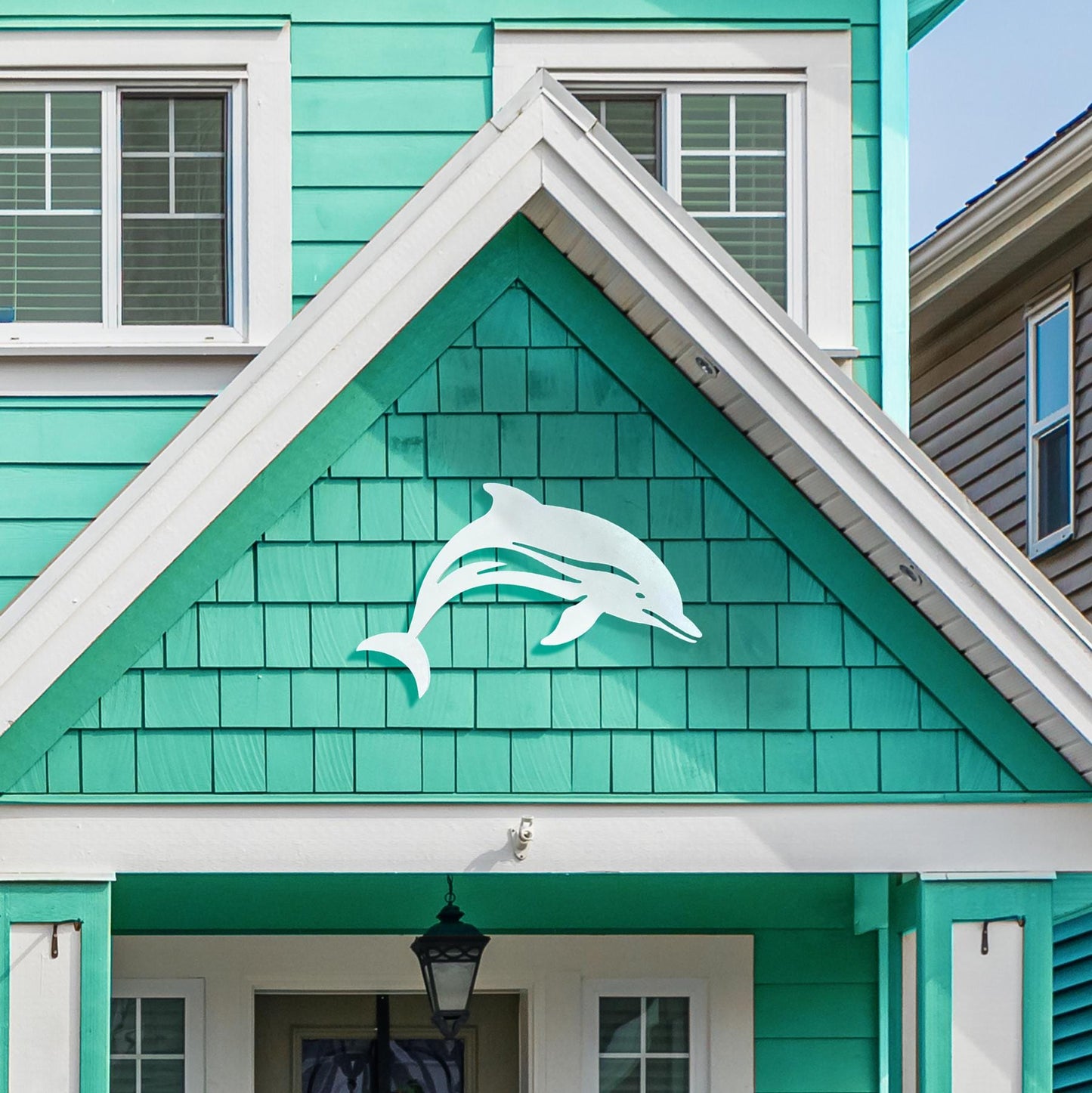 Coastal Dolphin Sign: 2ft PVC Beach House Wall Decor