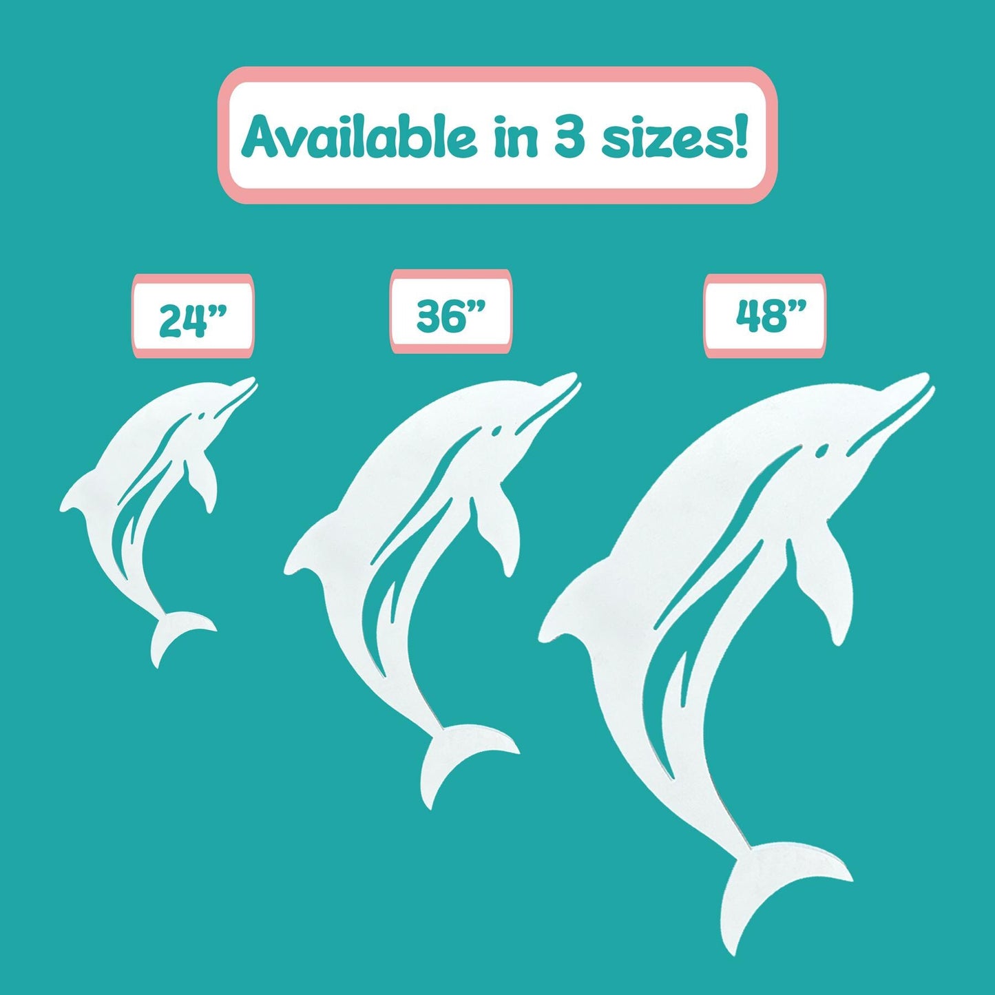 Coastal Dolphin Sign: 2ft PVC Beach House Wall Decor