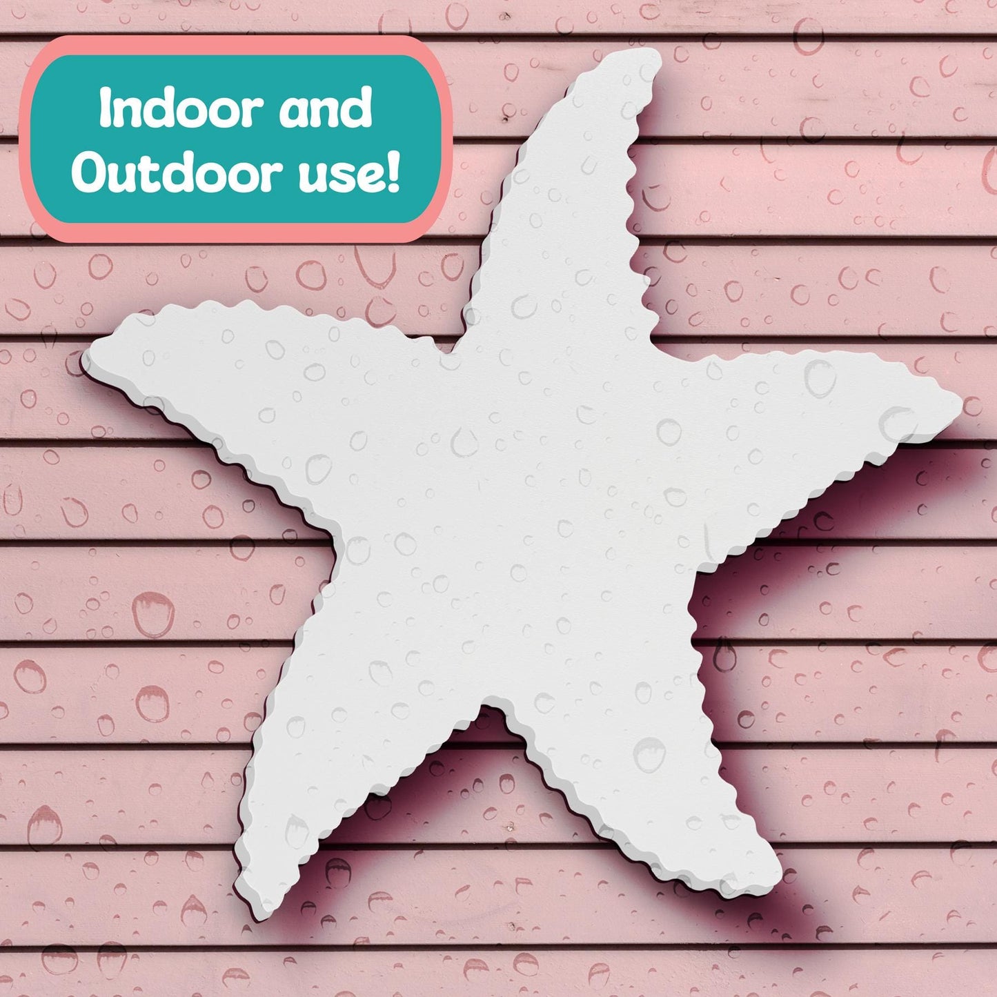 Weatherproof PVC Starfish Wall Decor: Coastal Beach House Sign