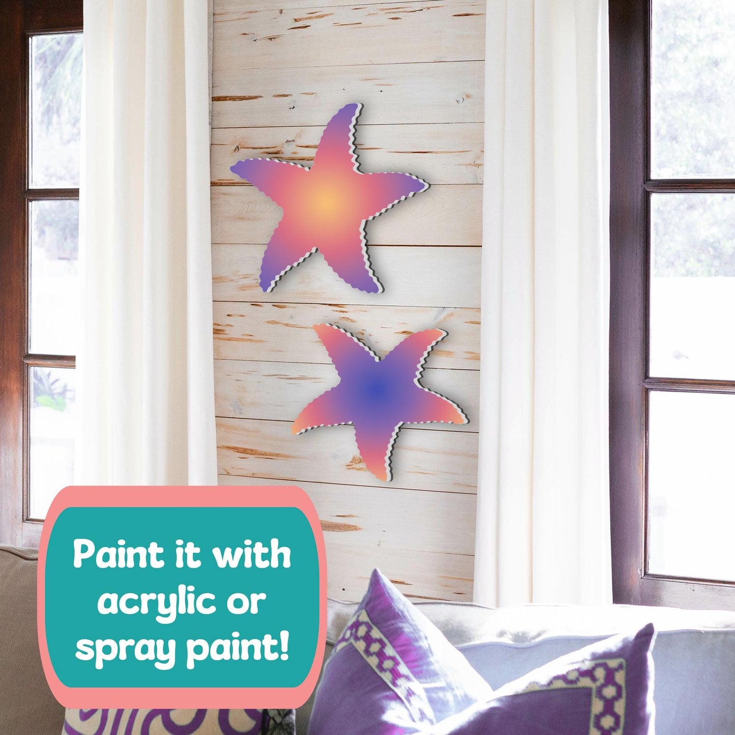 Weatherproof PVC Starfish Wall Decor: Coastal Beach House Sign
