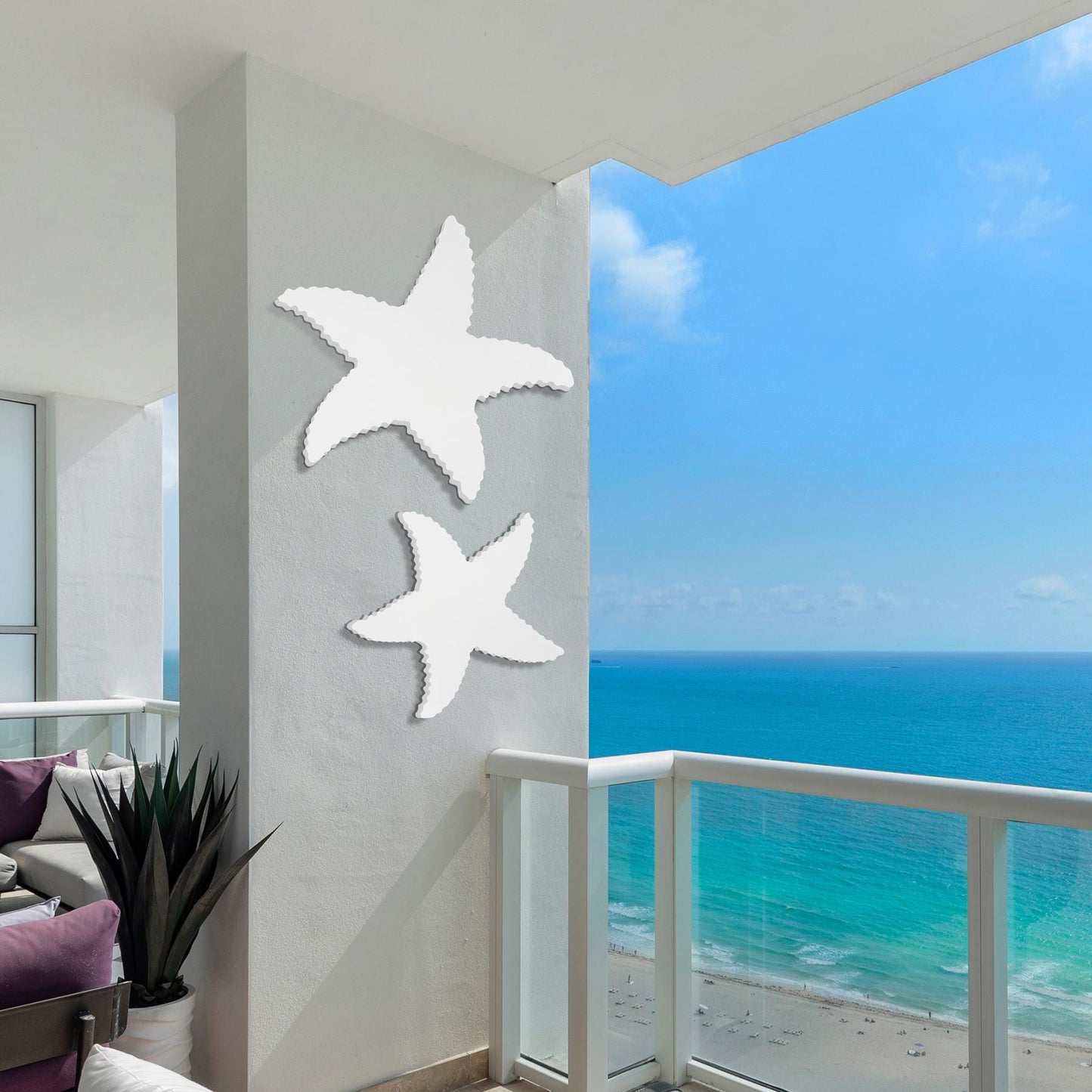 Weatherproof PVC Starfish Wall Decor: Coastal Beach House Sign