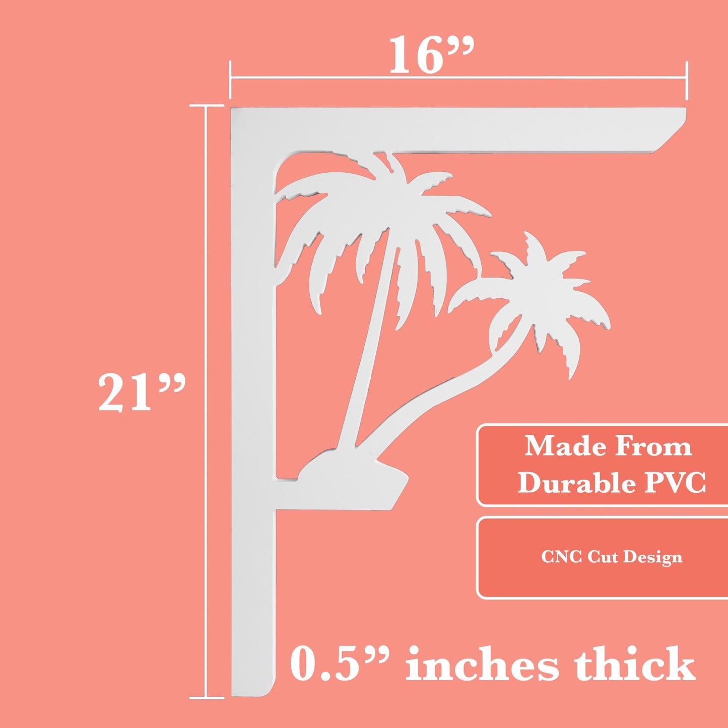 Palm Tree Mailbox Bracket: Weatherproof PVC Porch Decor