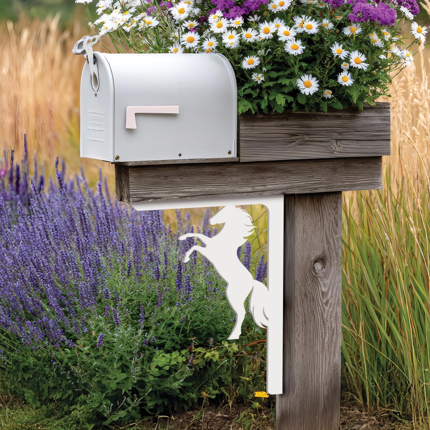 Horse Mailbox Bracket: Weather Resistant PVC Porch Decor (21 Inch)