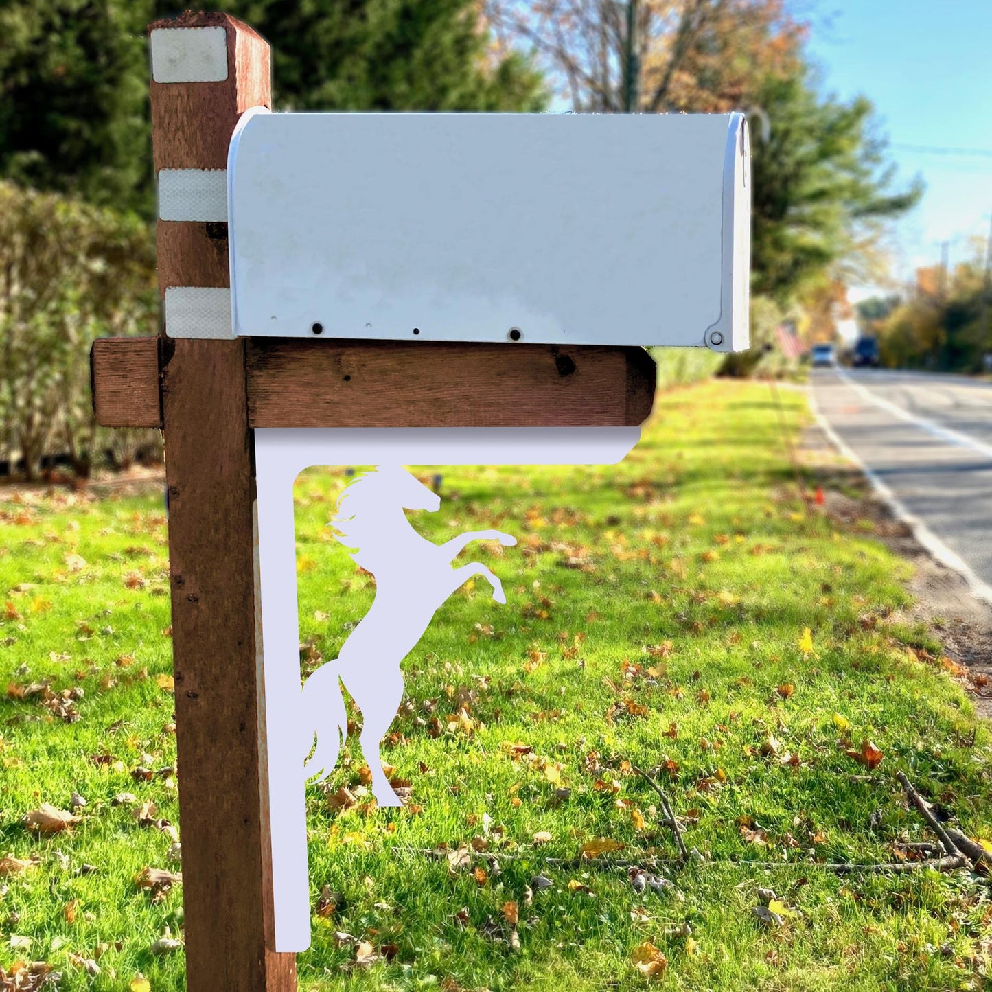 Horse Mailbox Bracket: Weather Resistant PVC Porch Decor (21 Inch)
