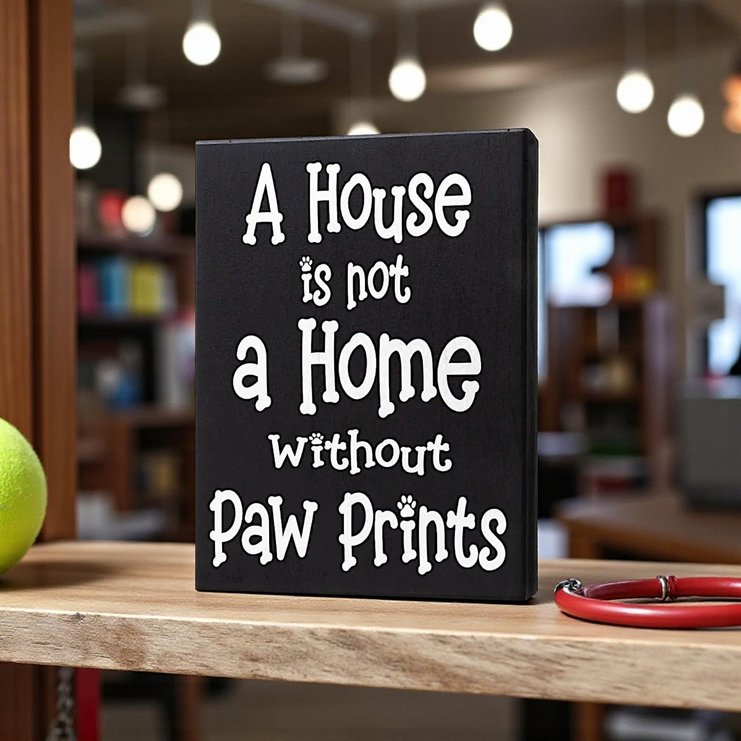Paw Prints Wooden Sign: Dog Mom Gift, Farmhouse Pet Decor