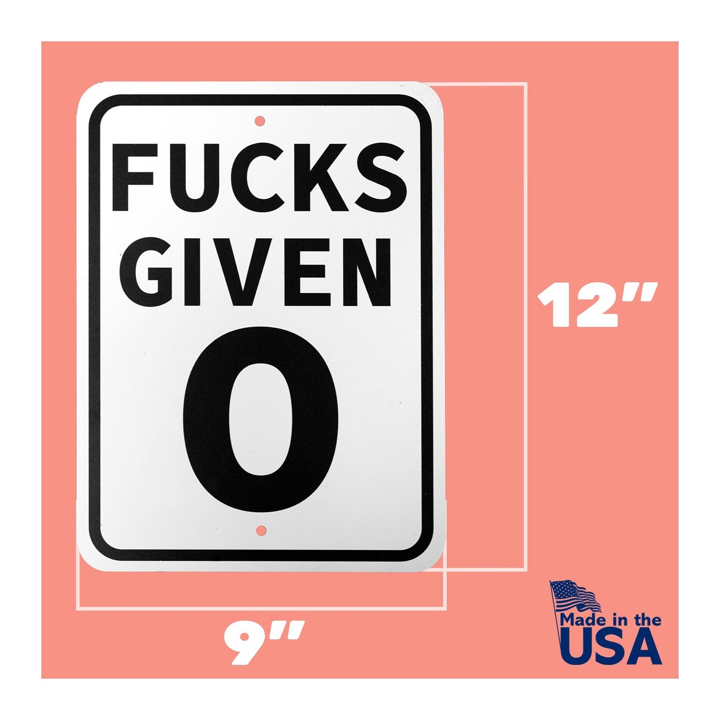Zero Fucks Given Metal Sign, Man Cave Decor, Gym Sign, Sarcastic Gifts, Garage Sign, Offensive Gift, 9x12 Metal