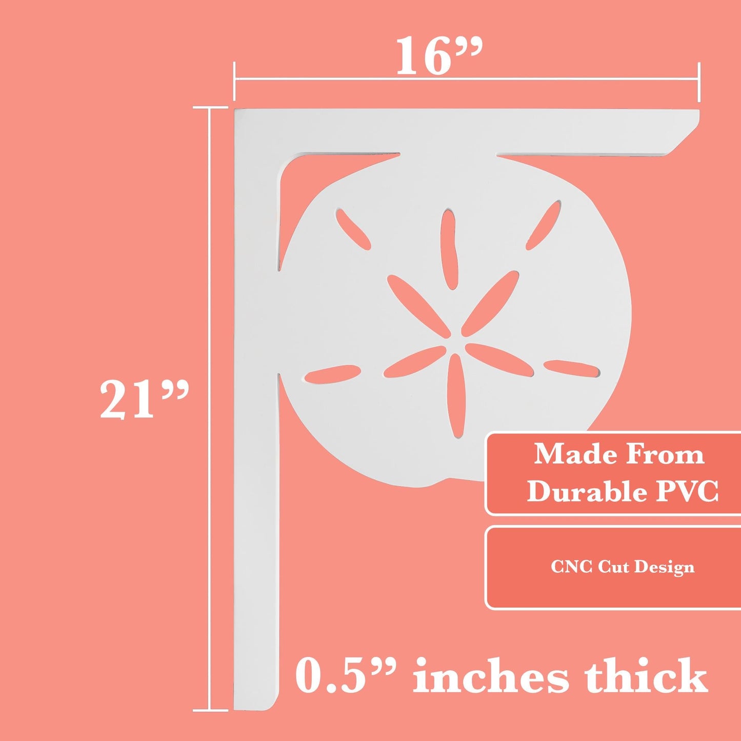 Sand Dollar Mailbox Bracket: Coastal Beach House Decor, Weather Resistant PVC