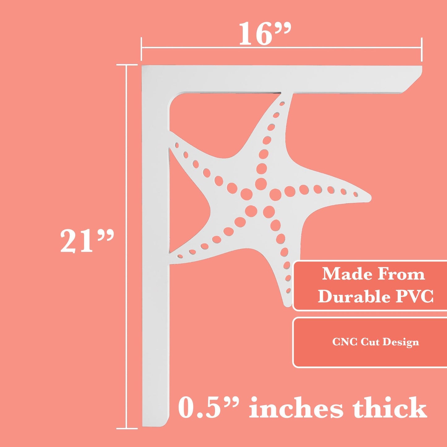 Starfish Mailbox Bracket: Weather Resistant PVC Beach House Decor
