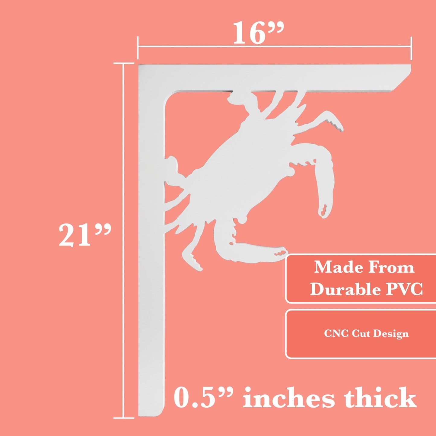 Crab Mailbox Bracket: Weather Resistant PVC Porch Decor