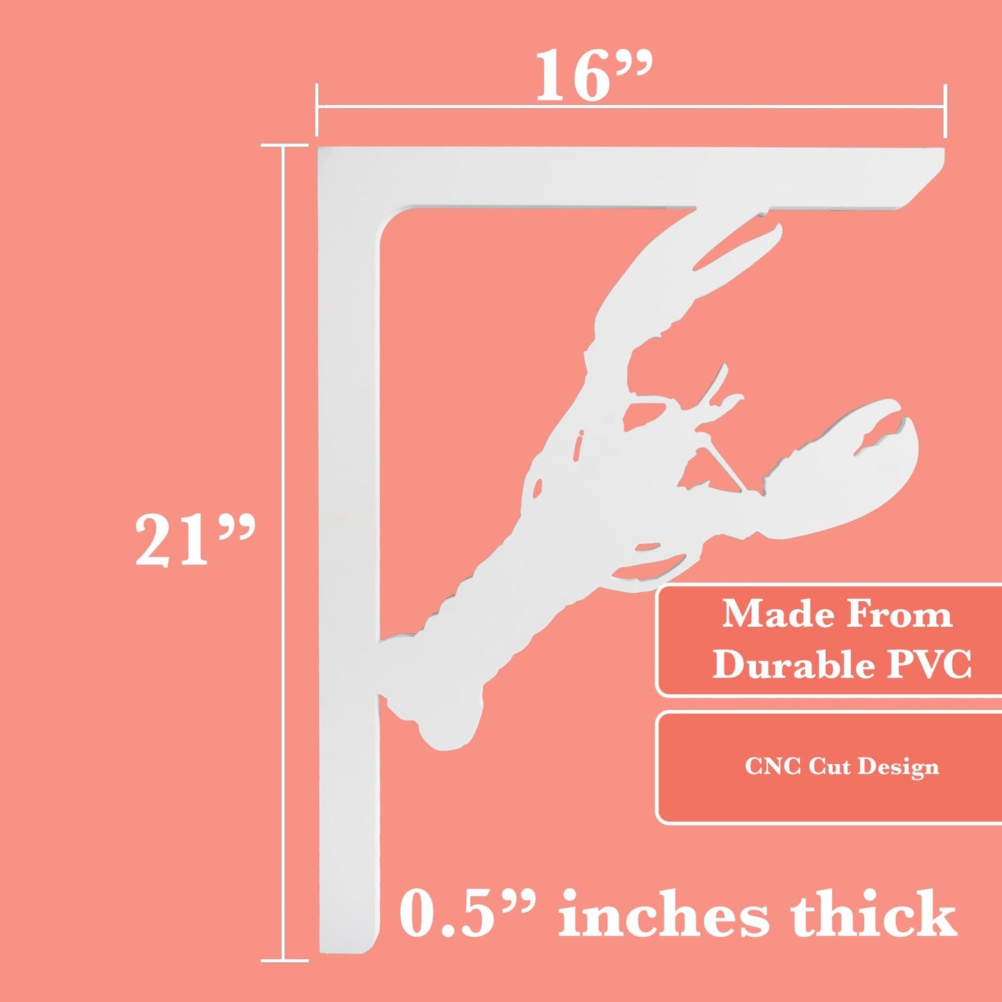 Lobster Mailbox Bracket: Weather Resistant PVC Porch Decoration
