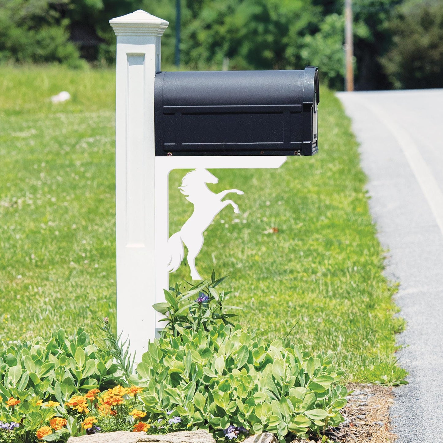 Horse Mailbox Bracket: Weather Resistant PVC Porch Decor (21 Inch)