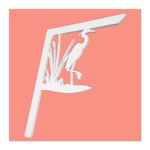 Heron Mailbox Bracket: Weather Resistant PVC Corner Porch Decor