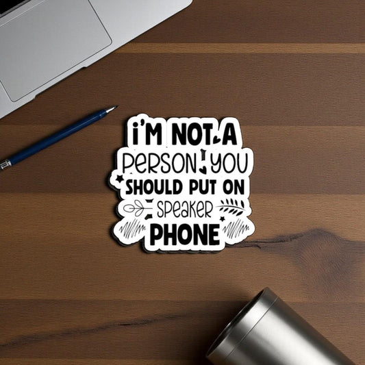 Funny Speakerphone Vinyl Sticker - Laptop, Water Bottle Decal