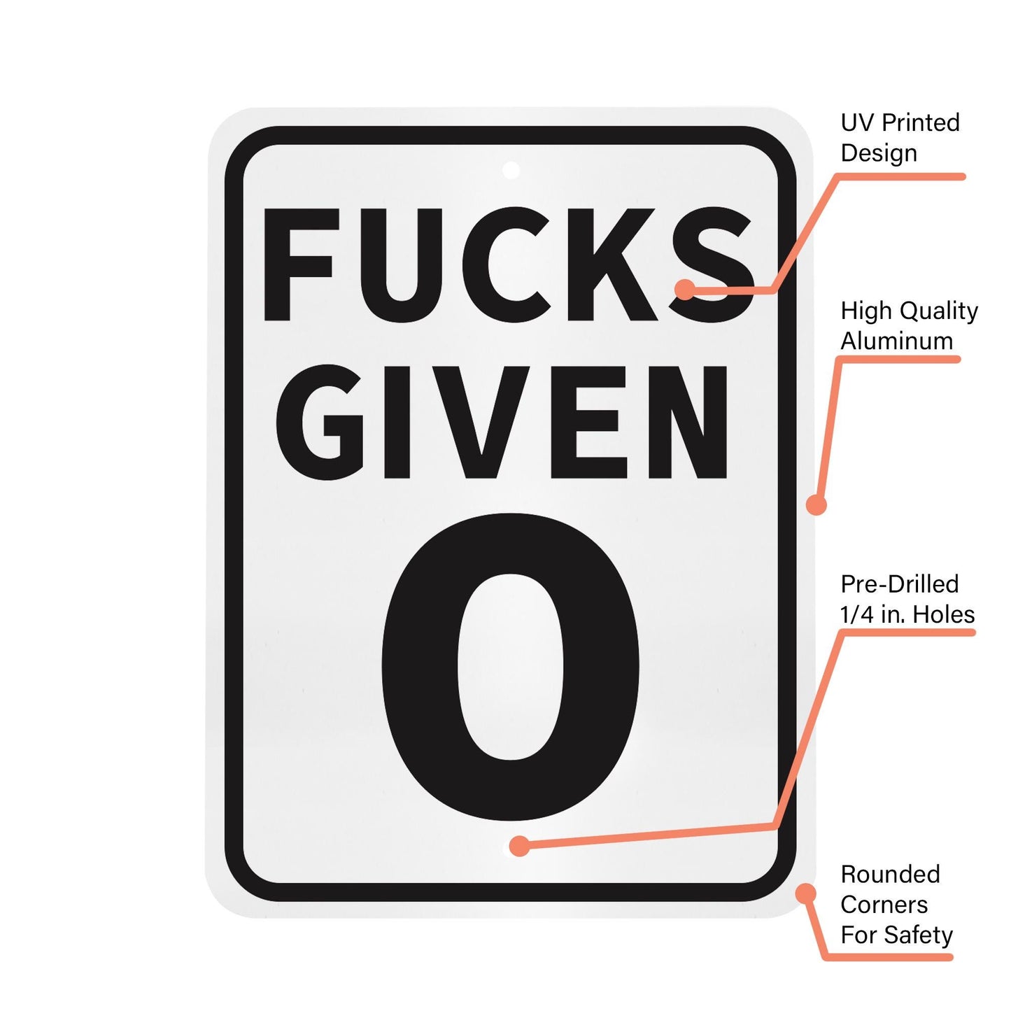 Zero Fucks Given Metal Sign, Man Cave Decor, Gym Sign, Sarcastic Gifts, Garage Sign, Offensive Gift, 9x12 Metal