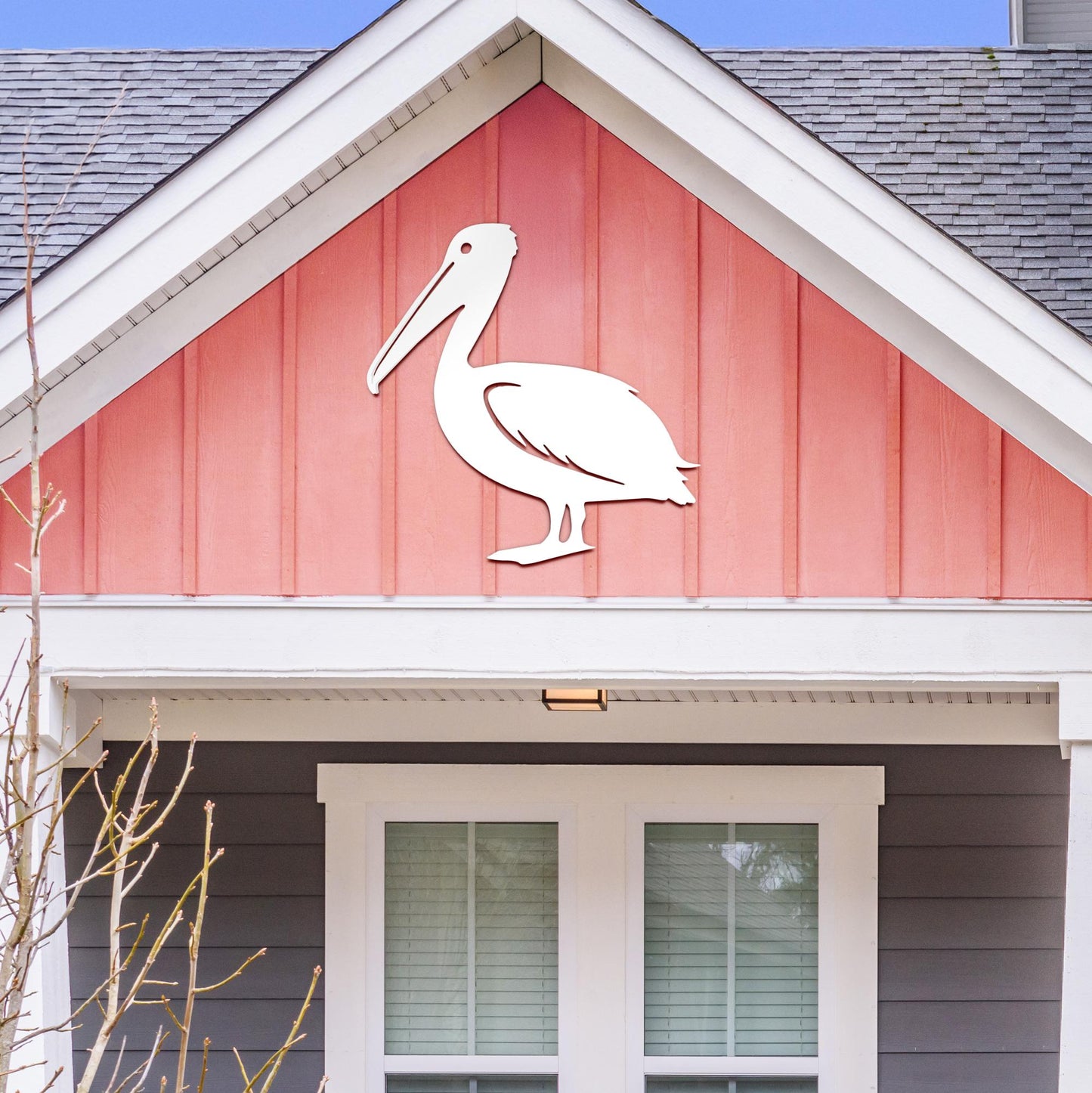 Weatherproof PVC Pelican Wall Art: Coastal Beach House Decor