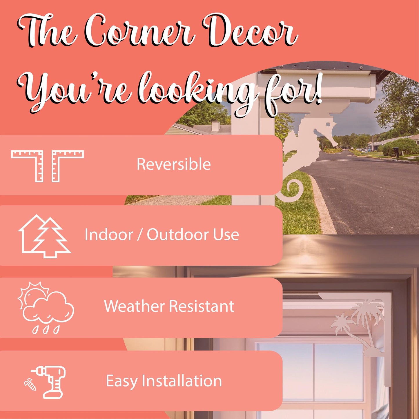 Heron Mailbox Bracket: Weather Resistant PVC Corner Porch Decor