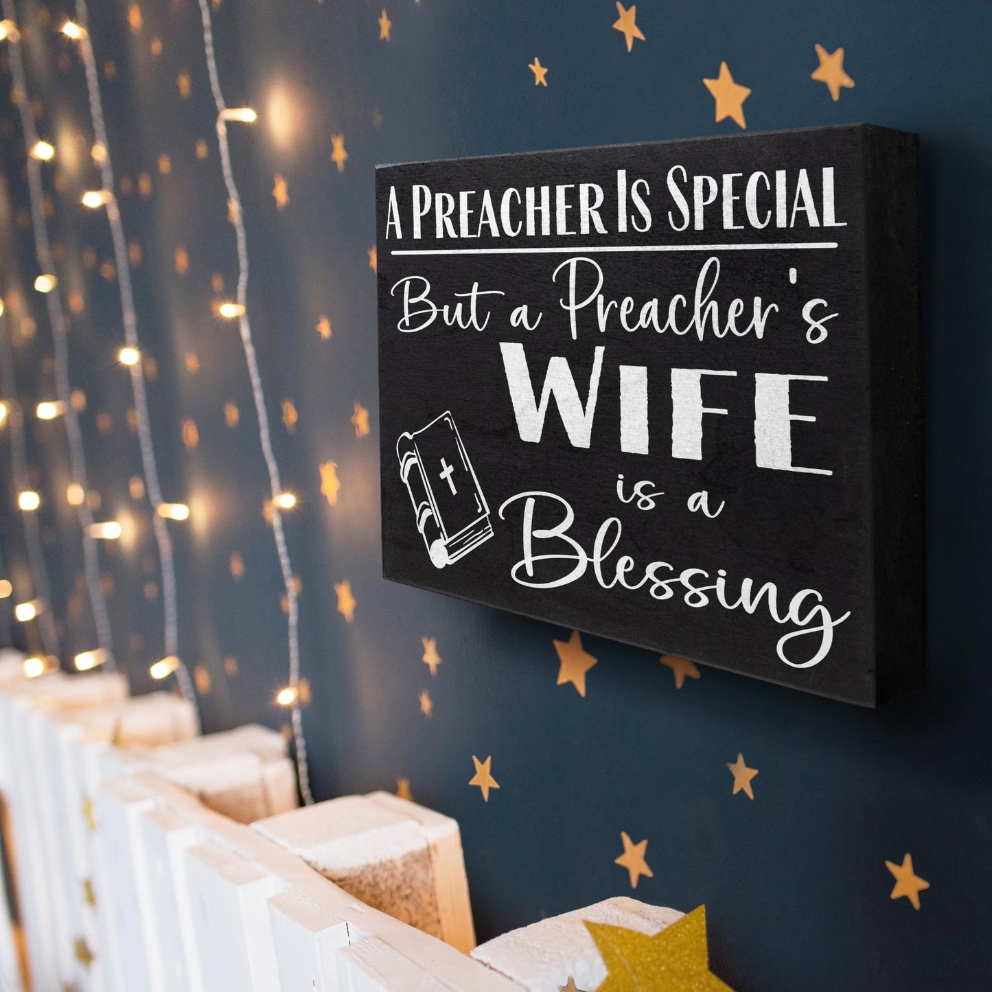 Preacher's Wife Gift: Handmade Wooden Blessing Sign