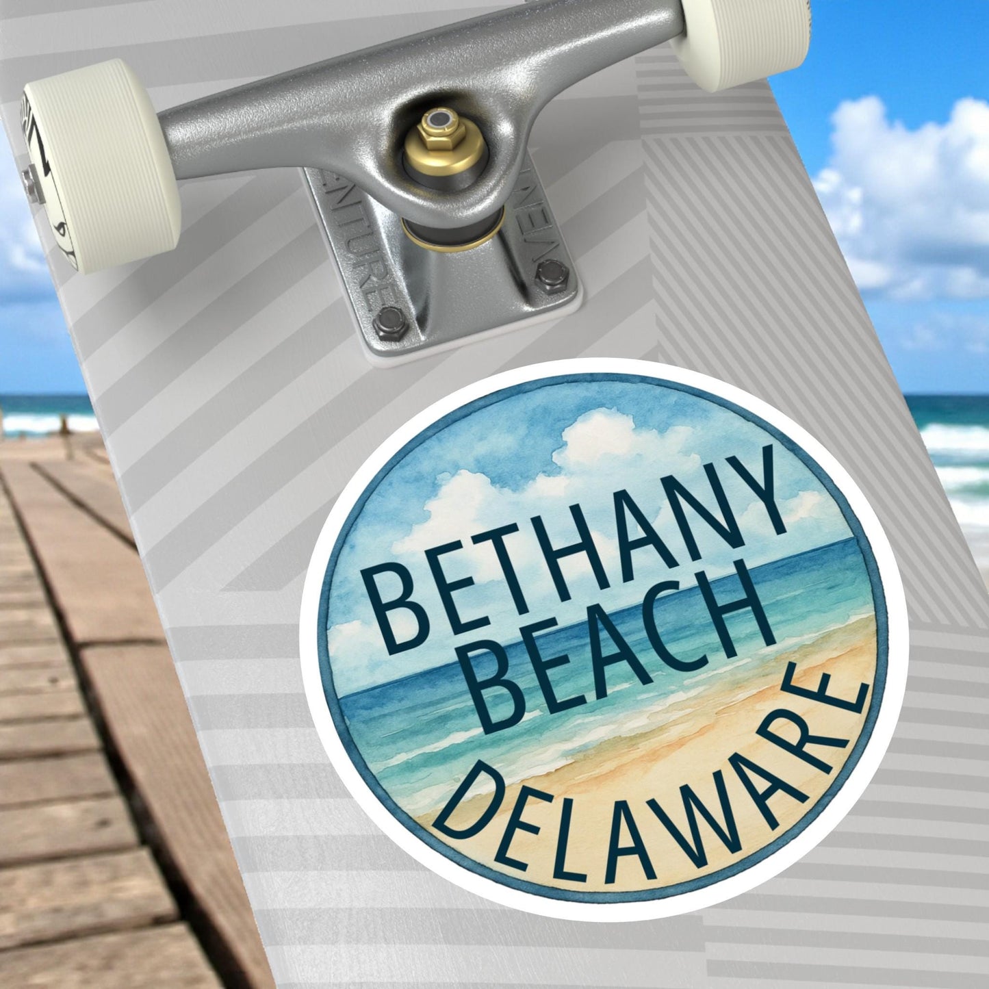 Bethany Beach Delaware Sticker, Decal - Indoor - Outdoor, Round