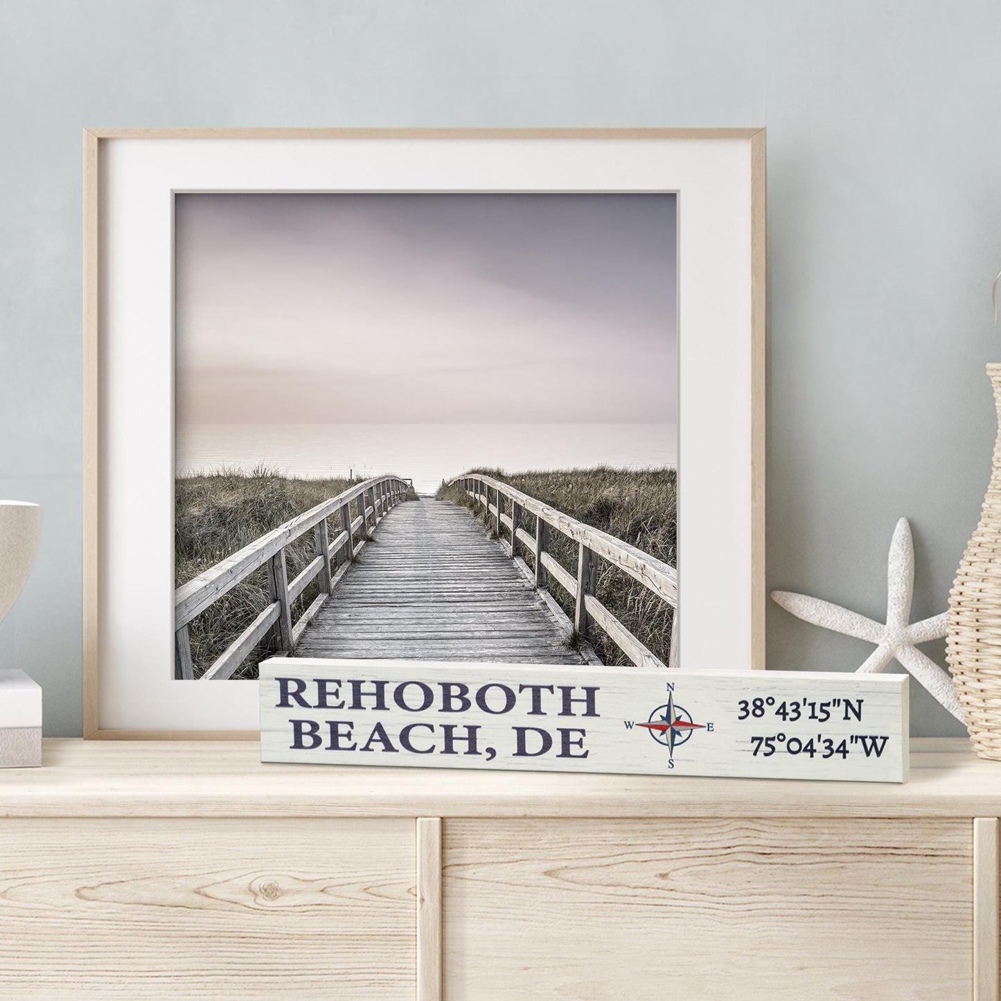 Rehoboth Beach Delaware Sign: Coastal Farmhouse Decor