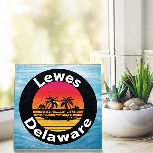 Lewes Delaware Wood Sign: Beach House Decor