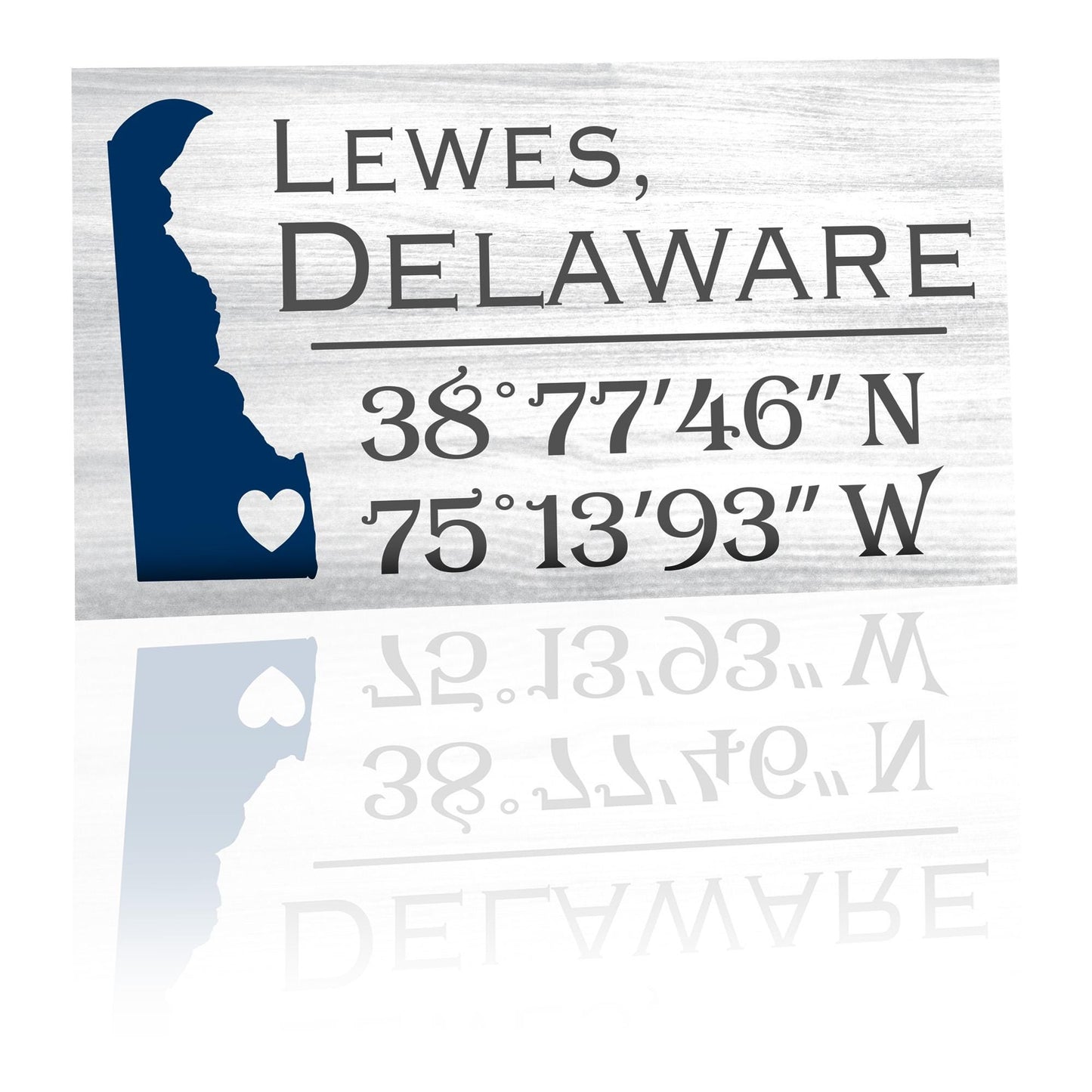 Lewes Delaware Sign: Compass Coordinates Wood Beach Decor